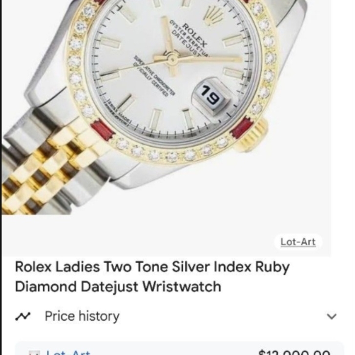 Rolex Ladies TwoTone Silver And Gold Wristwatch